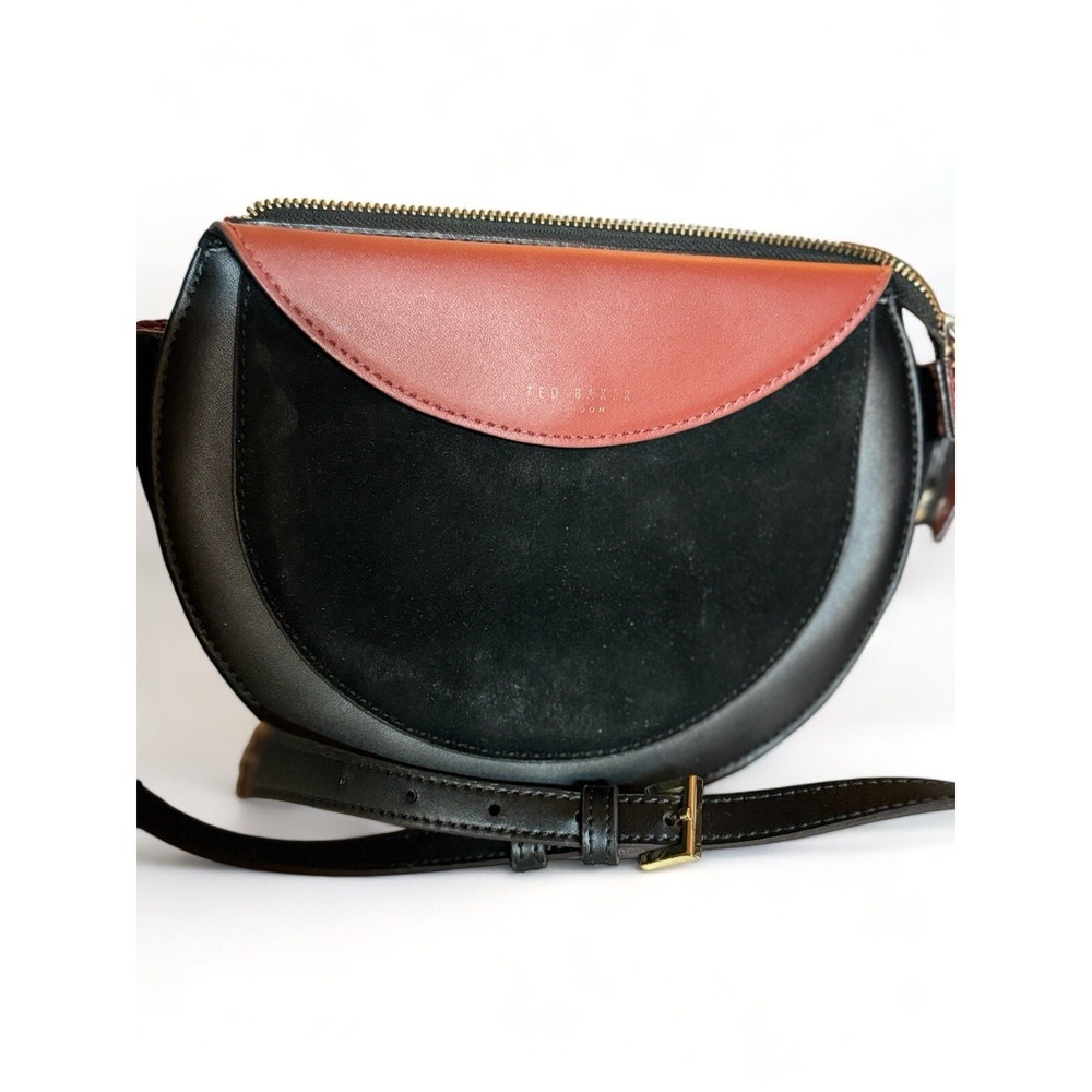 Ted Baker Black and Burgundy Semi-circle bag EUC